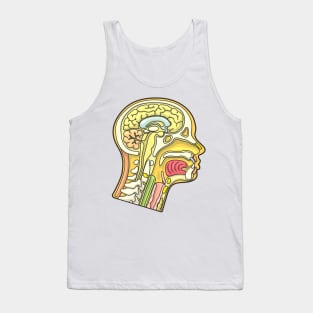 Human Head Anatomy Cross Section Illustration Tank Top